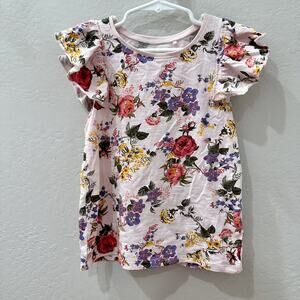 Next Pink Floral Ruffle Sleeve Shirt